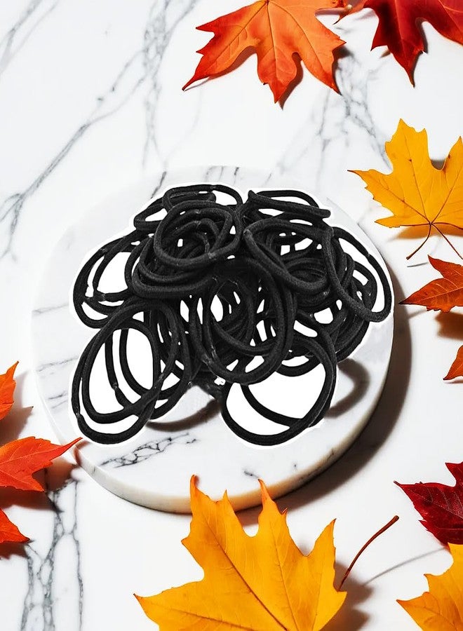 RIKWOG 50 Pcs Black Hair Ties for Thick Straight Curly Hair, 4mm Elastic Hair Bands Ponytail Holders for Girls Women Kids Men - Image 5